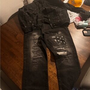 Denim & Supply Distressed Jeans USA Black.